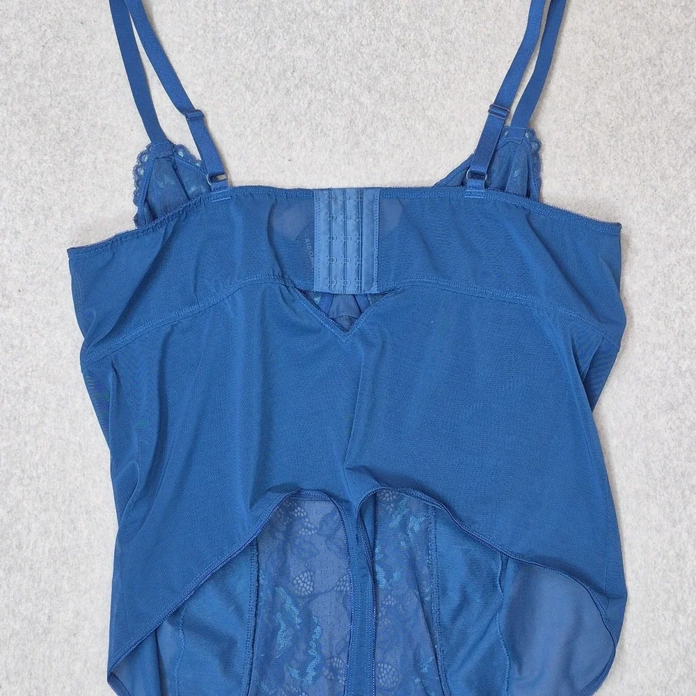 Torrid Curve Women Sleepwear 3X Blue Floral Underwired Lace One Piece